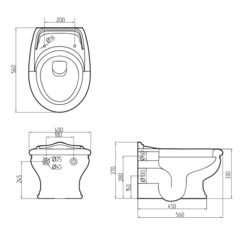 Унитаз подвесной Migliore Milady с золотым декором - фото 3
