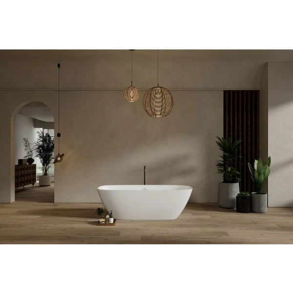 Ванна из искусственного камня Abber Stein 165x70 см белая матовая - фото 3