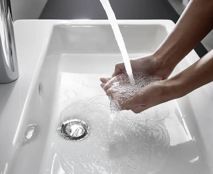 Смеситель для раковины Hansgrohe Vernis Shape с металлическим сливным гарнитуром - фото 2