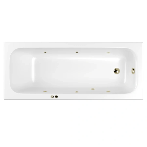 Ванна акриловая гидромассажная Whitecross Vibe Soft, 0105.170070.100.SOFT.BR, 170 x 70 см, белый/бронза - фото 1
