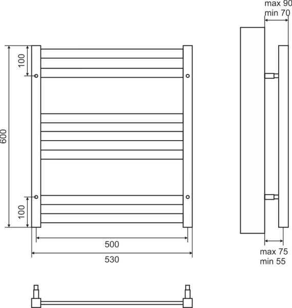 Полотенцесушитель водяной Lemark Bellario 50х60 см из нержавеющей стали - фото 3