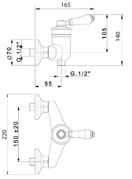 Смеситель для душа Migliore Ermitage 186 белая керамическая ручка - фото 2