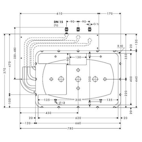 Скрытая часть Hansgrohe Raindance Rainmaker для верхнего душа - фото 2