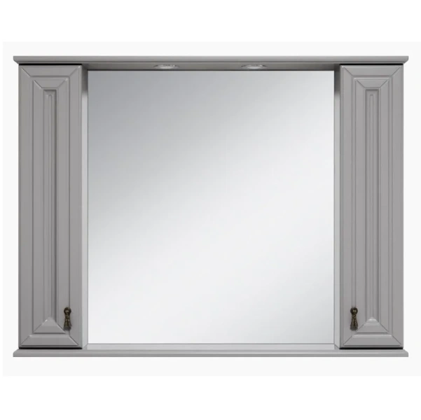 Зеркальный шкаф с подсветкой Misty Лувр 105 см серый - фото 1