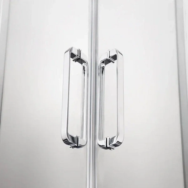 Душевой уголок Акватек 80x80 см профиль хром, стекло прозрачное, раздвижные - фото 7