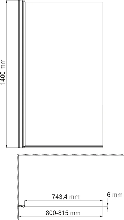 Шторка для ванны WasserKRAFT Berkel 80x140 см профиль хром, недорогие - фото 3
