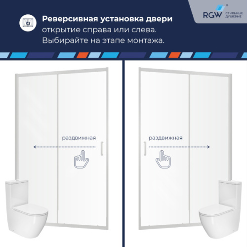 Душевая дверь в нишу RGW Passage PA-14B 100 см профиль черный - фото 2