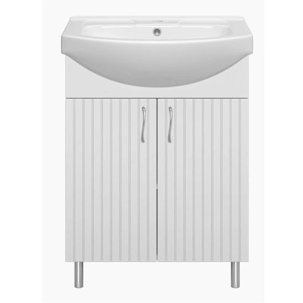 Тумба под раковину напольная Misty Изео 65 см белая - фото 1