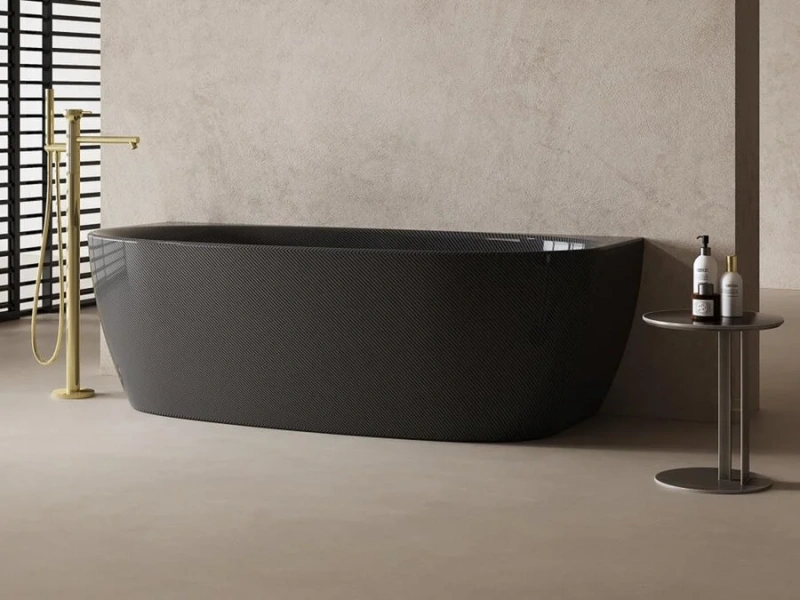 Ванна карбоновая Abber Karbon 170x80 см черная, овальные - фото 5