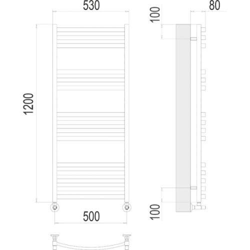 Полотенцесушитель водяной Terminus Палермо П15 500x1200 хром - фото 3