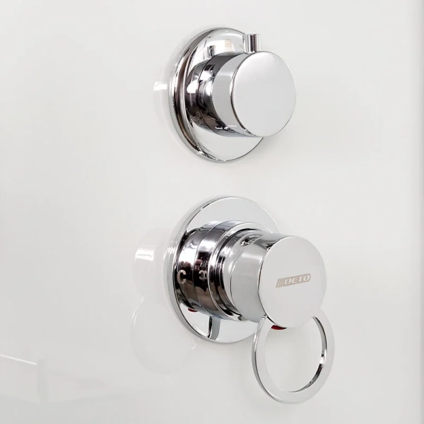 Душевая кабина Deto D 80х80 см без крыши, со стеклянными задними стенками - фото 8