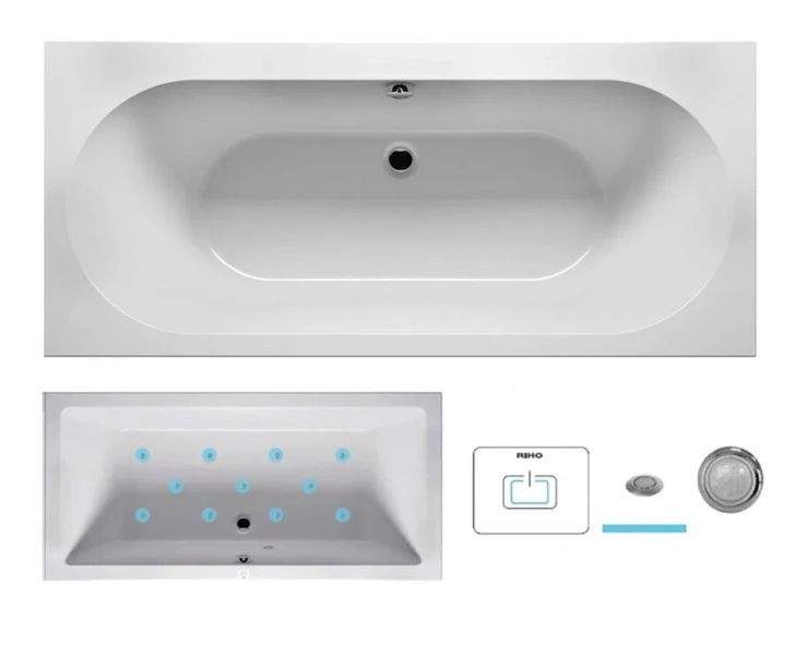 Ванна гидромассажная Riho Carolina 190 x 80 см, AIR2 - фото 1