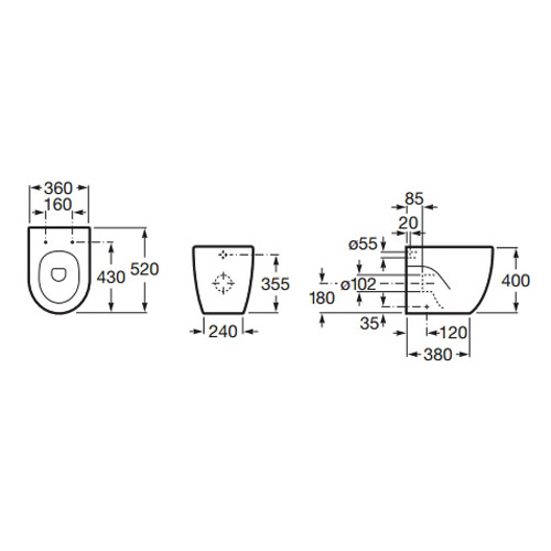 Унитаз напольный Roca Meridian 347247000 приставной, под скрытый бачок - фото 3