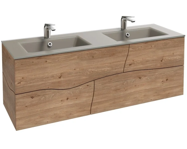 Раковина мебельная Jacob Delafon Sherwood 140 см матовый базальт, стеклянная, двойные - фото 7