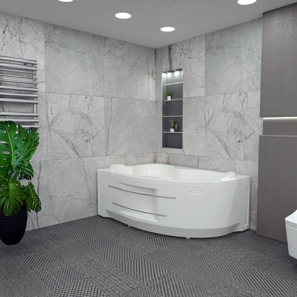 Акриловая ванна Радомир Ирма 2-78-0-1-1-217/2-78-0-2-1-217, 169 x 110 см, L/R, полотенцедержатель, фронтальный экран, каркас в комплекте, белая, без гидромассажа - фото 5