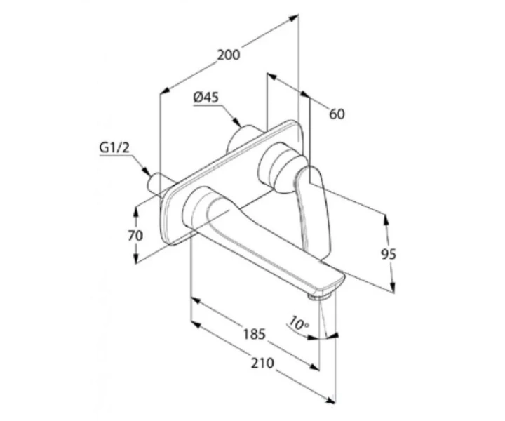 Смеситель для раковины Kludi Balance 52246 настенный - фото 2