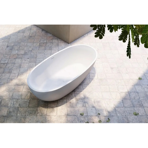 Ванна из искусственного камня Abber Stein 165x78 см белая матовая - фото 3