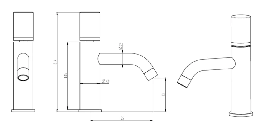 Смеситель для раковины Boheme Stick белый/золото, для раковины - фото 2