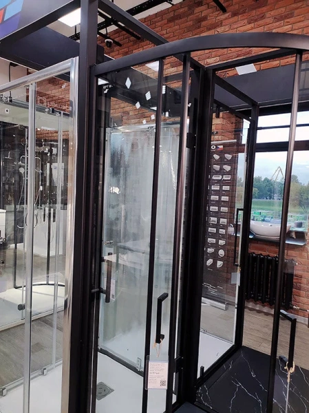 Душевой уголок RGW Classic CL-53B 90х90 см профиль черный, недорогие, стеклянные, угловые, без поддона - фото 6