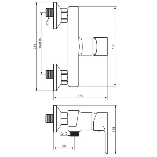 Смеситель для душа Damixa Apollo 472000 латунь - фото 2