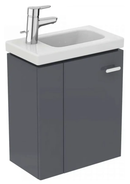 Тумба под раковину подвесная Ideal Standard Connect Space 45 см серая глянцевая, правая - фото 1