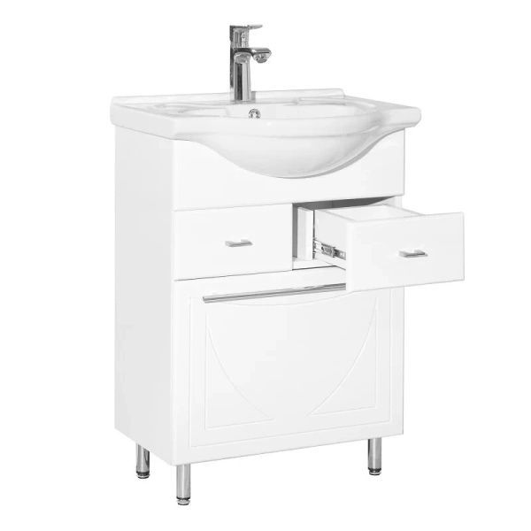 Тумба с раковиной напольная Style Line Лана СС-00002253 60 см с бельевой корзиной, белая - фото 7
