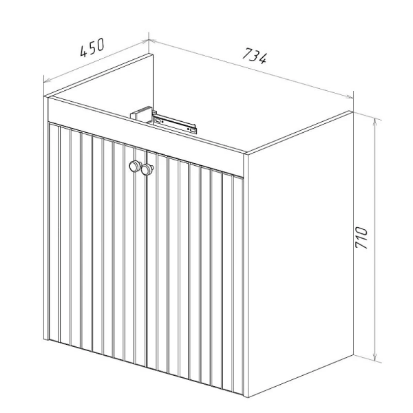 Тумба под раковину подвесная Lemark Romance 80 см белый глянец, в наличии - фото 2
