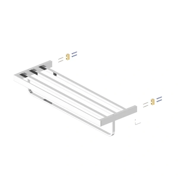Полочка для ванной Timo Petruma с полотенцедержателем, черный матовый - фото 3