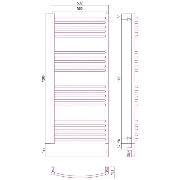 Полотенцесушитель электрический Сунержа Богема 3.0 50х120 см правый без покрытия, современные, hi-tech - фото 2