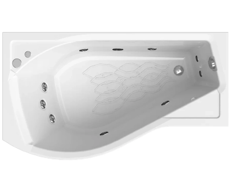 Ванна гидромассажная акриловая Vannesa Massage Миранда L/R 168 x 95 см, система баланс хром - фото 4