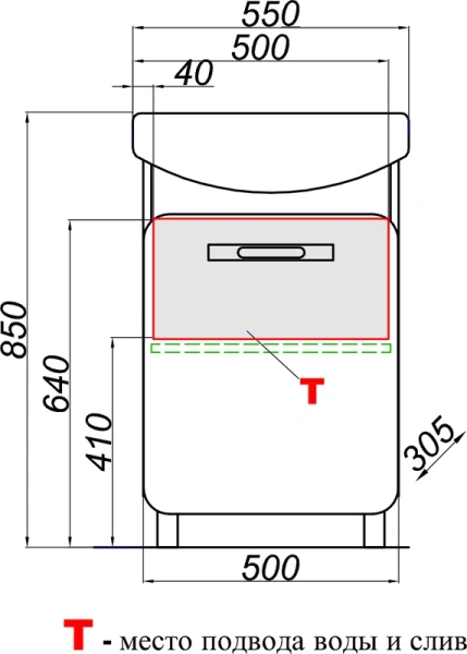 Тумба с раковиной напольная Aqwella Вега Veg.01.05 55 см с одной дверью - фото 3