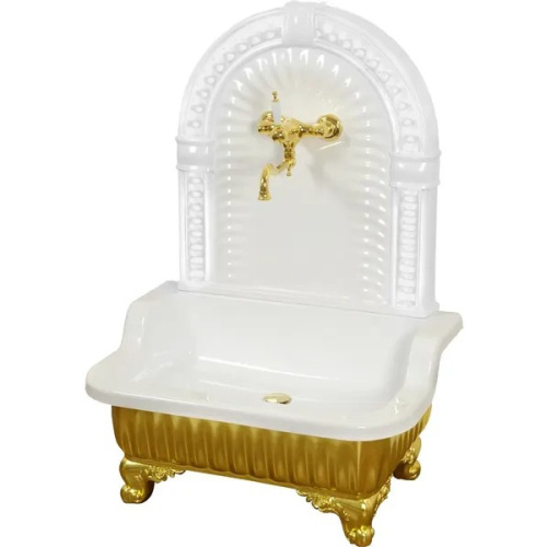 Раковина напольная Migliore Olivia Zampa золото/белый - фото 1