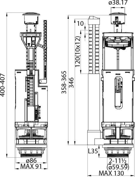 Арматура для унитаза IDDIS нижний подвод - фото 4