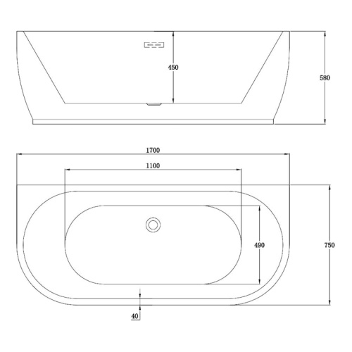 Ванна акриловая Vincea 170x75 см белая - фото 3