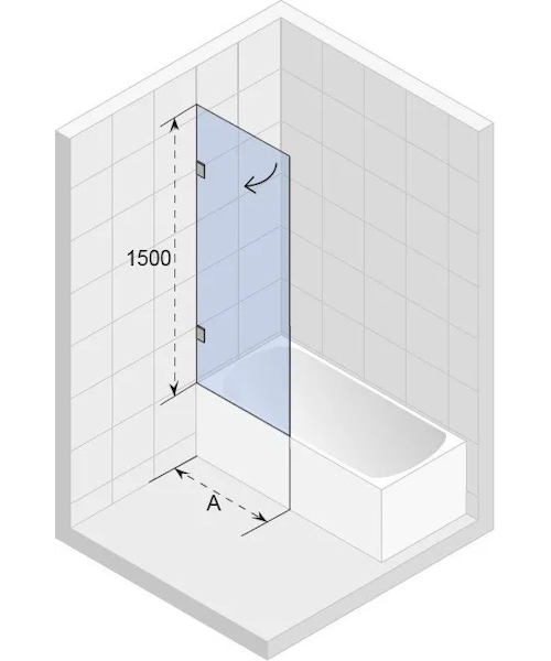 Шторка для ванны стеклянная Riho Scandic M107 80x150 см - фото 4