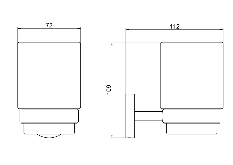 Стакан для ванной Акватек Бетта хром - фото 3