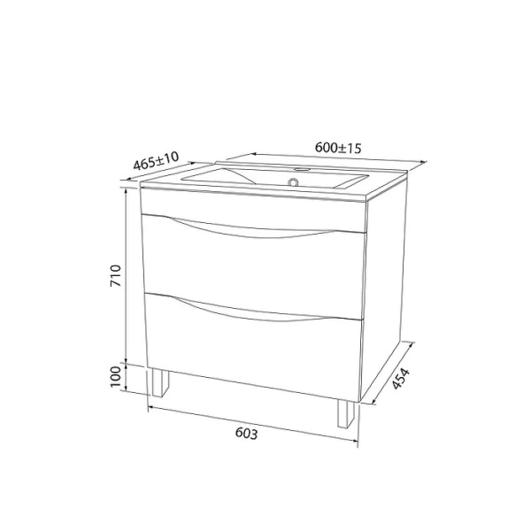 Тумба с раковиной напольная IDDIS Cloud 60 см белая, нет в наличии - фото 2