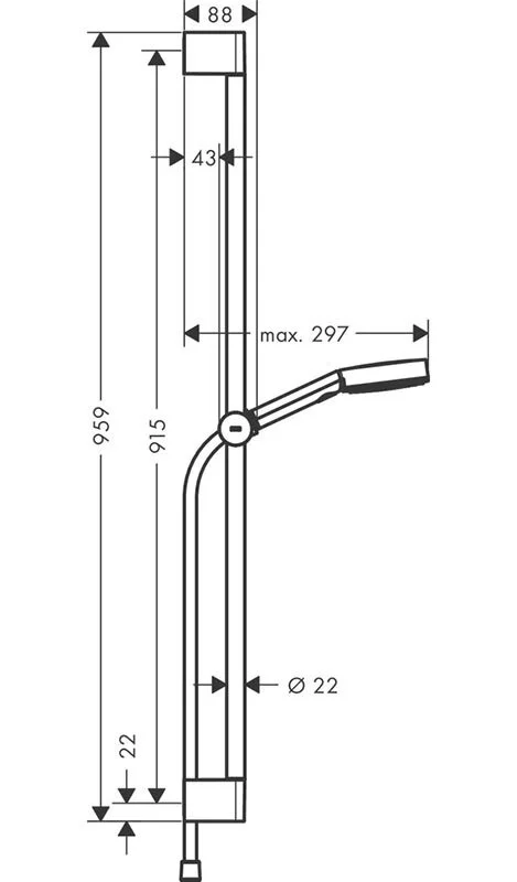 Душевой гарнитур Hansgrohe Pulsify 24170 со штангой - фото 2
