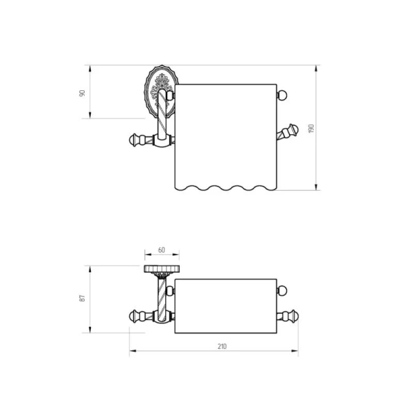 Бумагодержатель Migliore Edera хром, классические, ретро, декорированные - фото 2