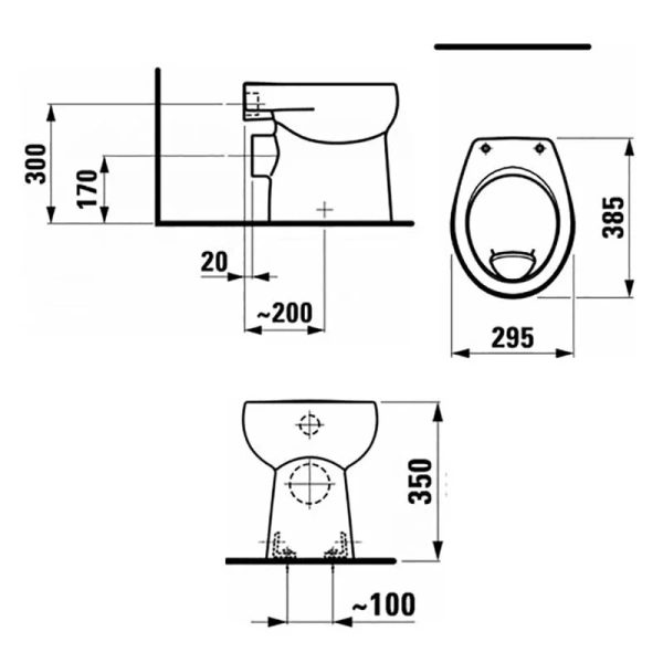 Унитаз напольный, выпуск в стену, Laufen Florakids 8.2203.6, напольные - фото 2