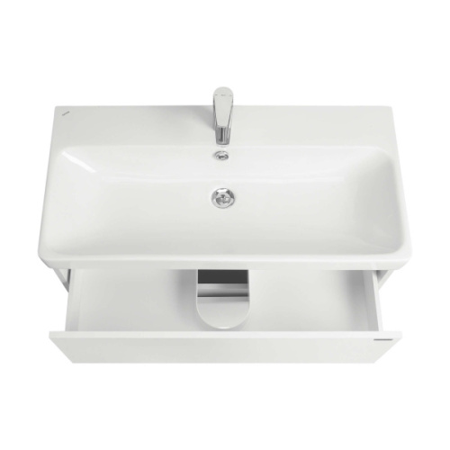 Тумба под раковину подвесная Акватон Сканди 90 см белая матовая/белая глянцевая, моноблок - фото 5