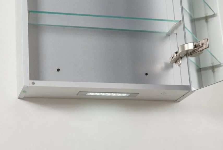 Зеркальный шкаф с подсветкой BelBagno Spc 50 см правый, серые - фото 6