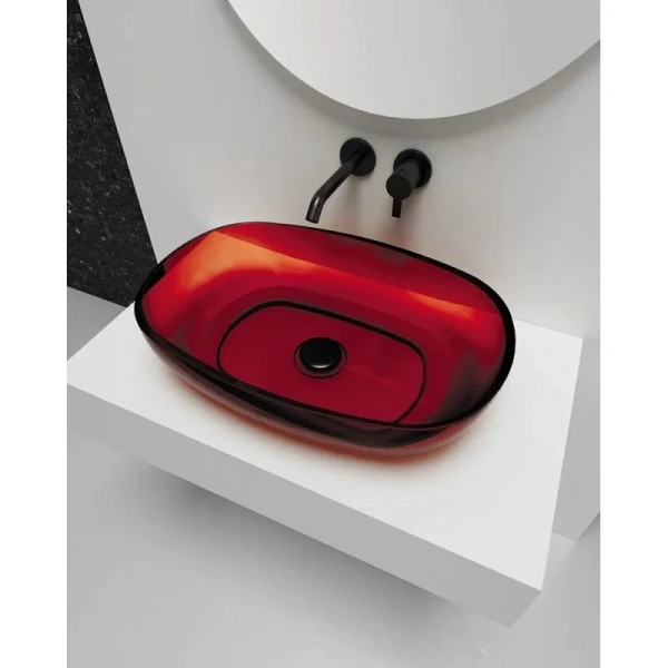 Раковина Abber Kristall 60 см красная, другие - фото 4