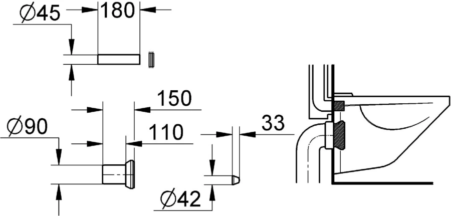 Впускной и смывной гарнитуры для унитаза Grohe 37311K00 - фото 4