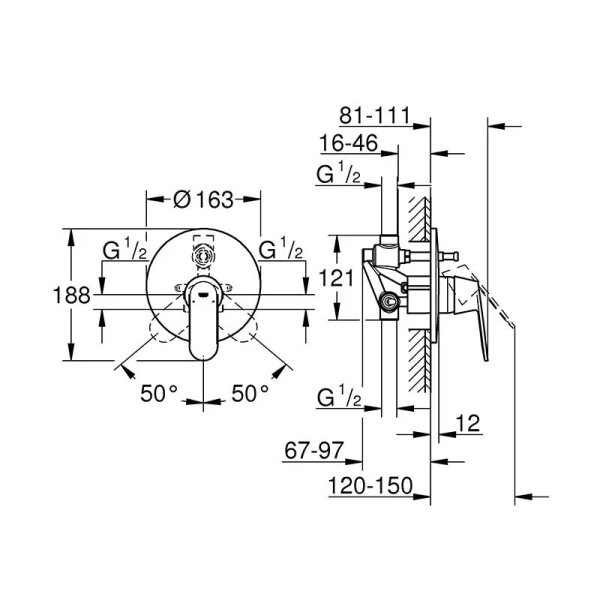 Смеситель для ванны Grohe Eurosmart Cosmopolitan 32879000 - фото 2