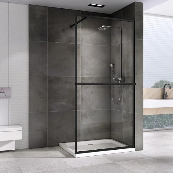 Душевая перегородка Abber Immer Offen 120 см профиль черный - фото 3