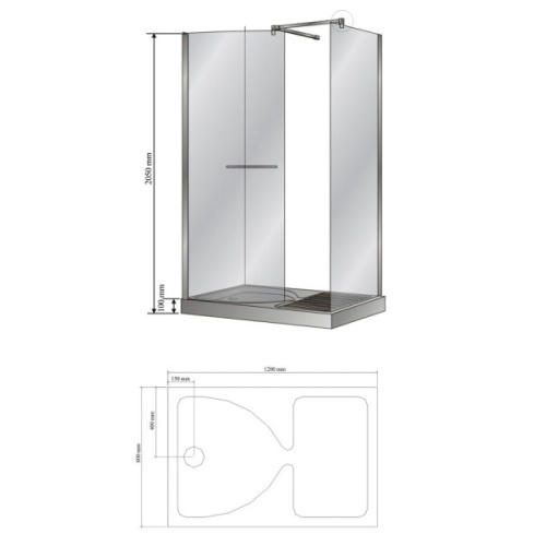 Душевой уголок Wasserfalle W-157-1 (120x80) - фото 3