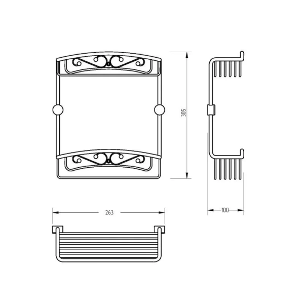 Решетка для ванной Migliore Complementi 220 с галереей - фото 3