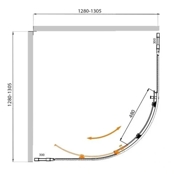 Душевой уголок Cezares Molveno 130х130 см стекло прозрачное профиль хром - фото 2