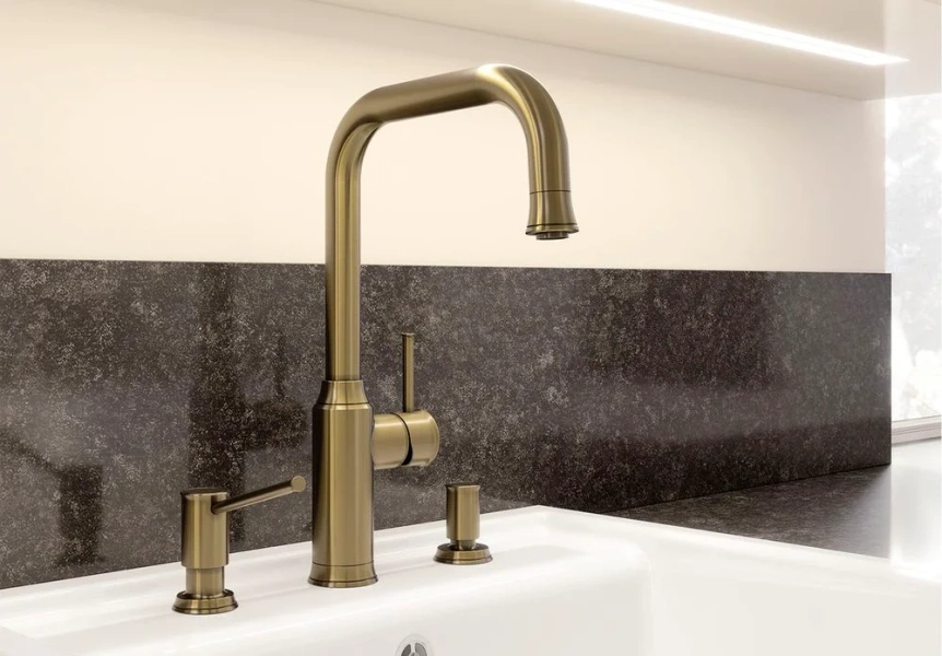 Смеситель для кухни, полированная латунь, Blanco Livia-S, современные, hi-tech - фото 3